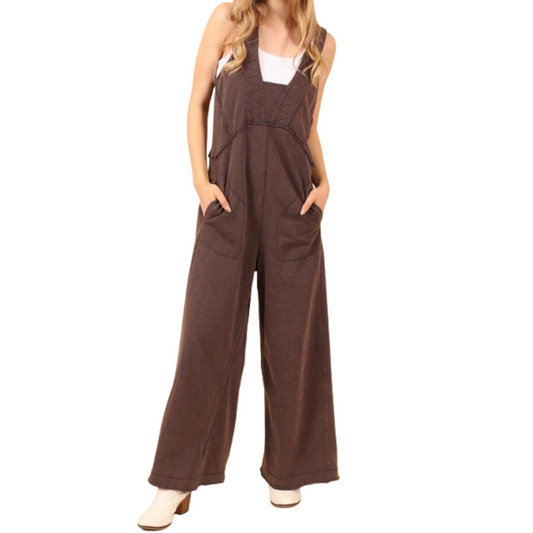 Sleeveless Cotton Wide Leg Jumpsuit