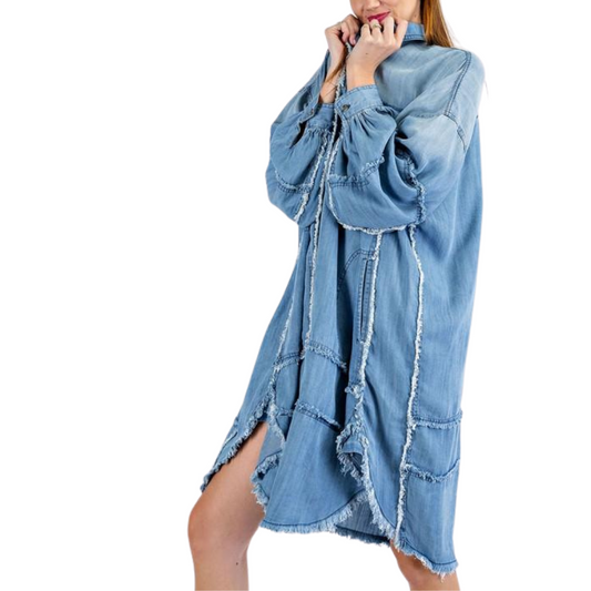 Denim Oversized Shirt Dress