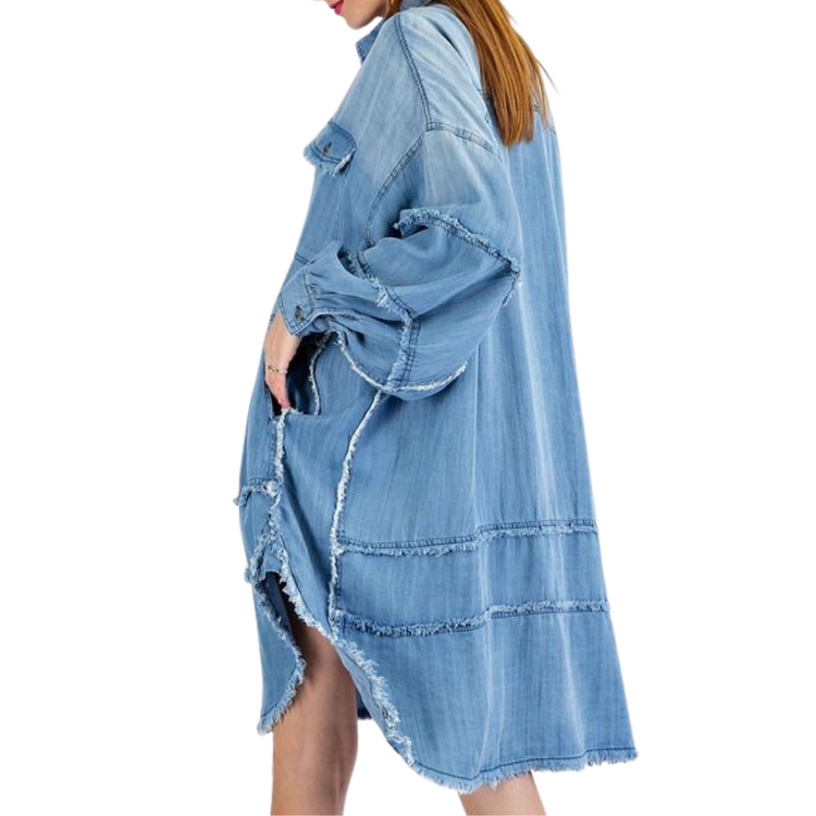 Denim Oversized Shirt Dress