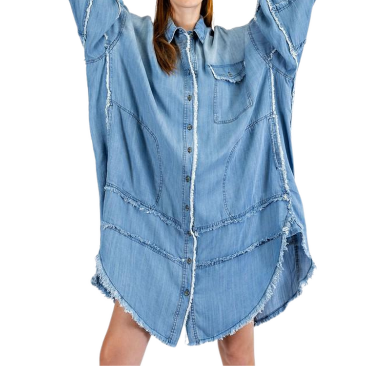 Denim Oversized Shirt Dress