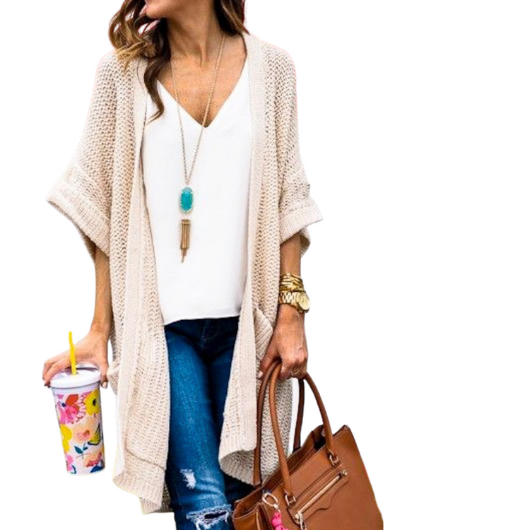 LIGHT AND LOUNGY KNITTED SWEATER CARDIGAN