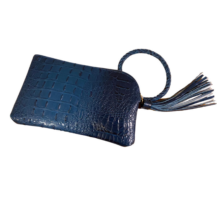 Vegan Croc Clutch Wristlet Purse