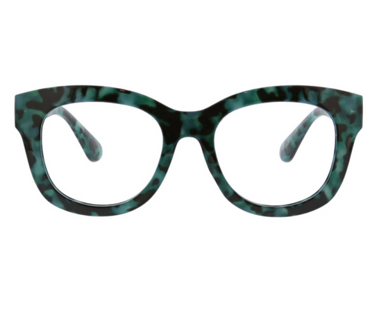 Peepers Readers Glasses Center Stage Focus Green Tortoise (Blue Light)