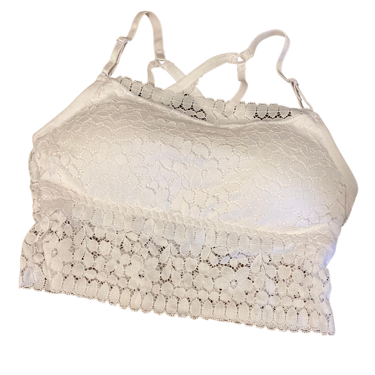 Strappy Back Lace Bralette CropTank