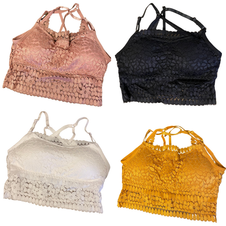 Strappy Back Lace Bralette CropTank