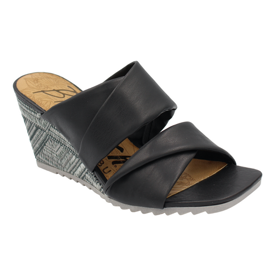 Blowfish Omari Black Wedge Sandal