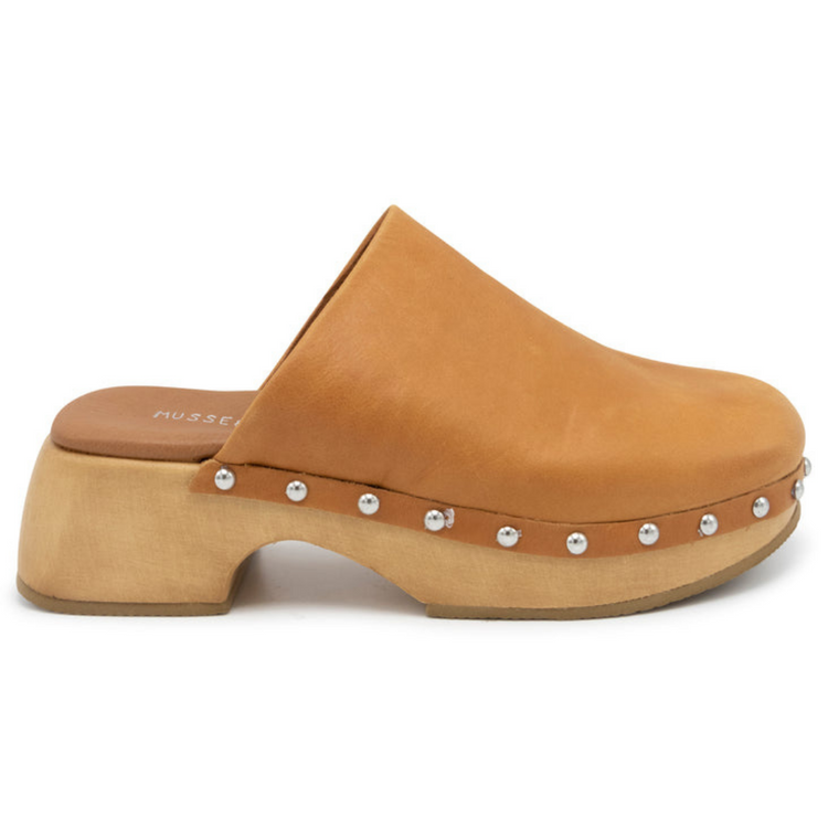 McRegy Cognac Brown Leather Clog