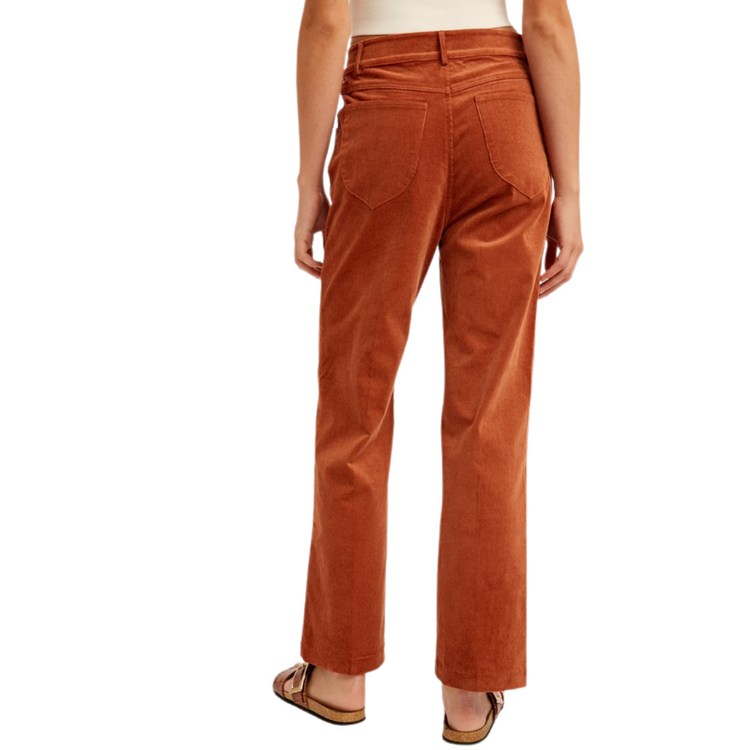 Not Your Typical Straight Leg Rust Corduroy Pant