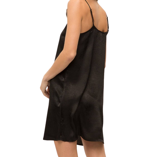 Black Satin Slip Dress