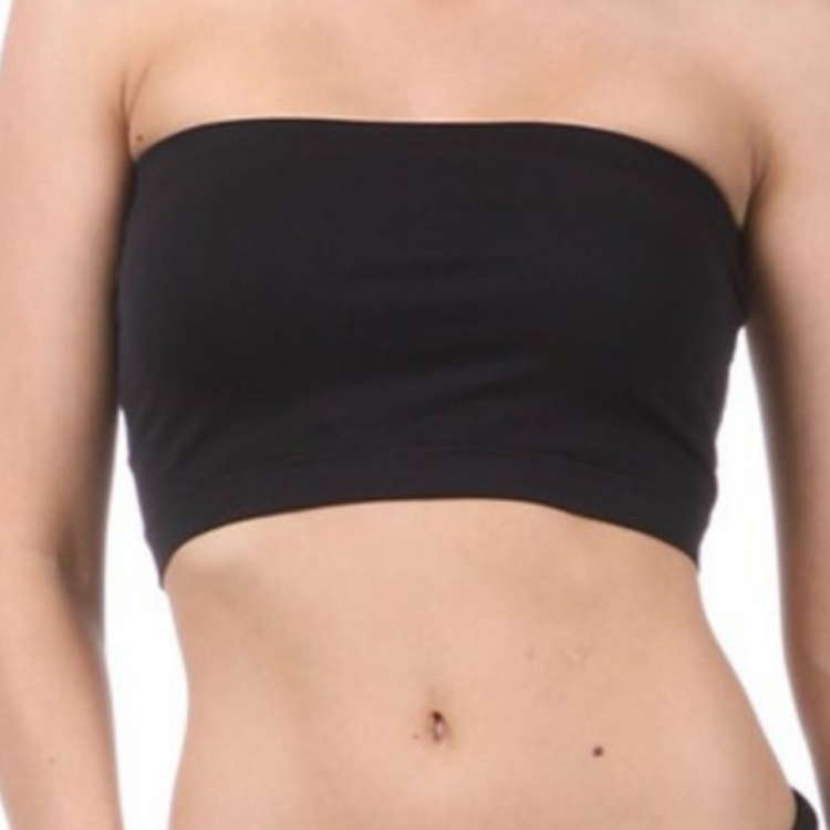 Black Brown or White Solid Basic Seamless Bandeau