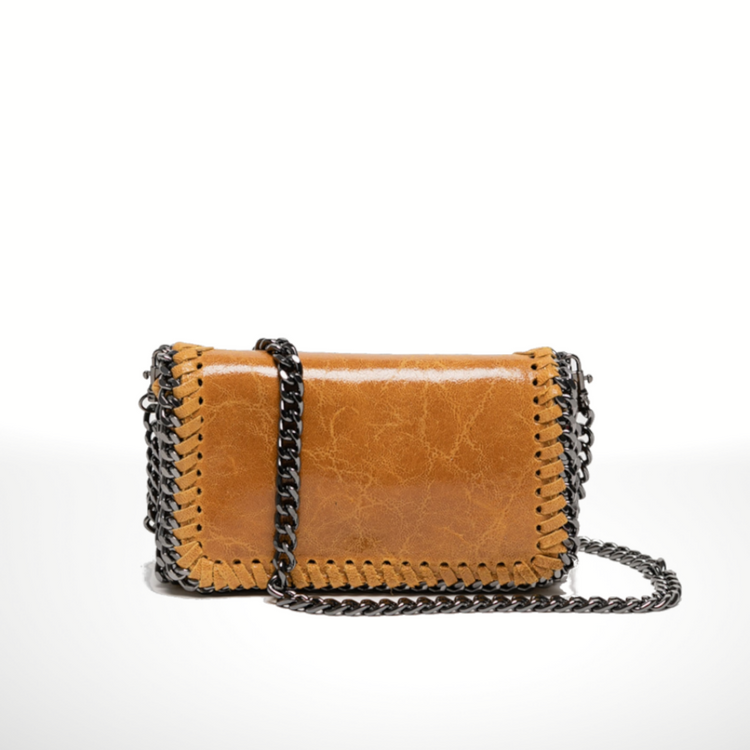 Italian Leather Chain Clutch