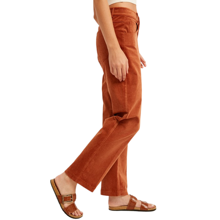 Not Your Typical Straight Leg Rust Corduroy Pant