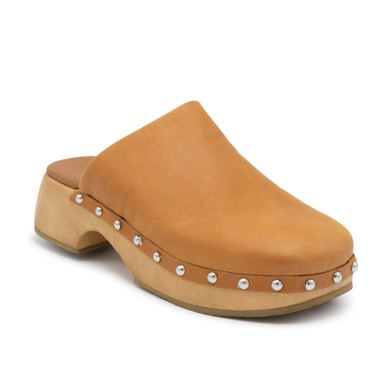 McRegy Cognac Brown Leather Clog