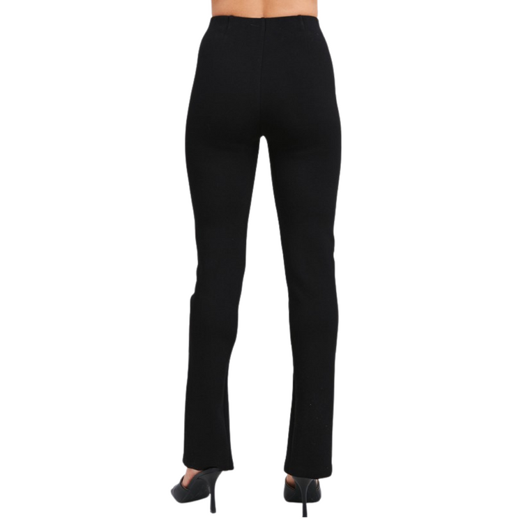 Black High Waisted Legging Pant With Front Ankle Slit