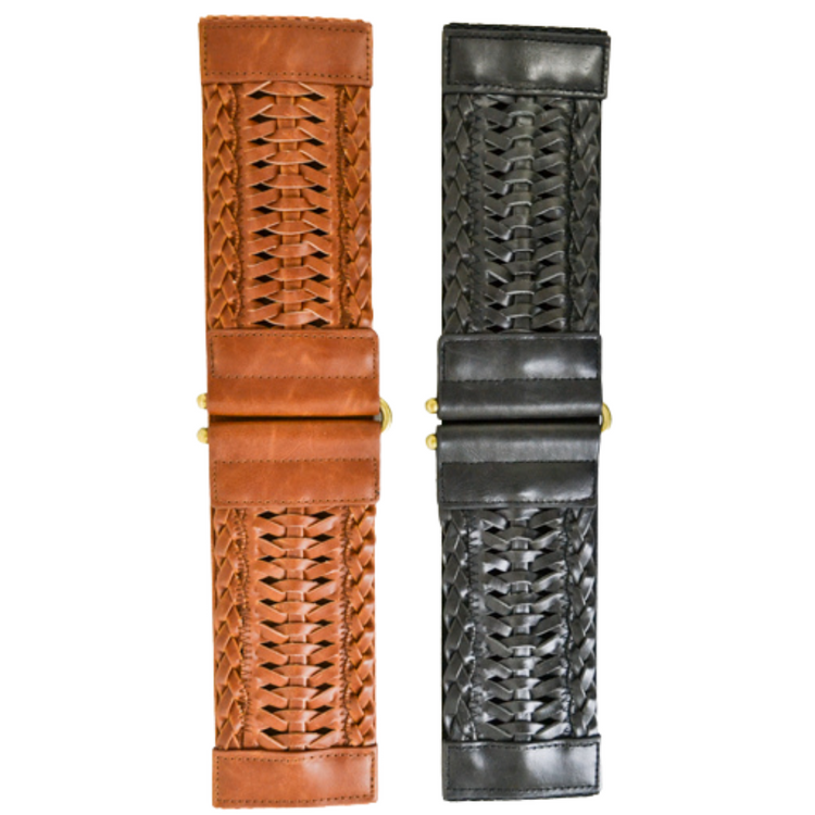 Black or Brown Thick Braided Belt