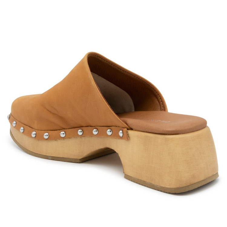 McRegy Cognac Brown Leather Clog