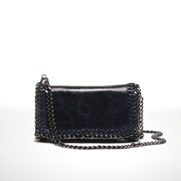 Italian Leather Chain Clutch