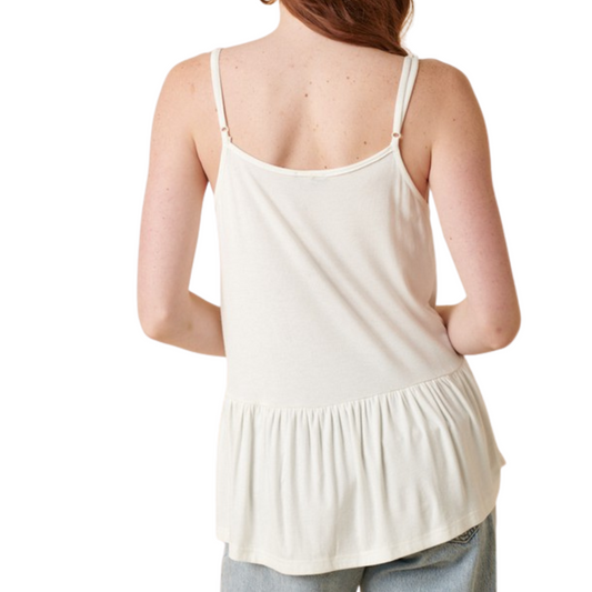 Ivory Spaghetti Strap Babydoll Tank