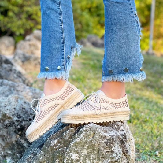 Elsie - Love Rio Crochet Natural Sneaker