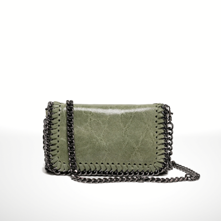 Italian Leather Chain Clutch