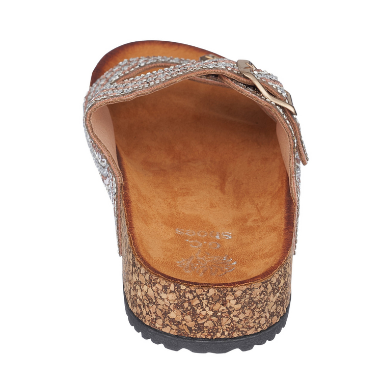 Rose Gold Diamond Bling Comfy Cork Slide Sandal