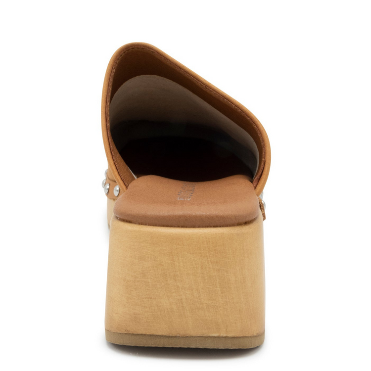 McRegy Cognac Brown Leather Clog