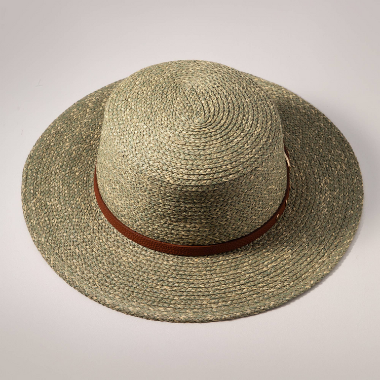 Leather Belt Strap Fedora (Olive)