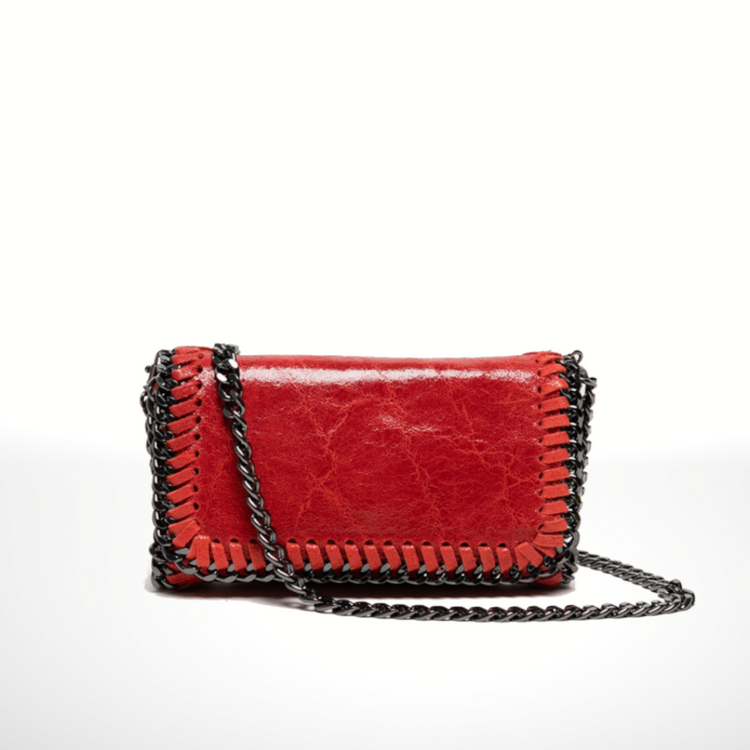 Italian Leather Chain Clutch