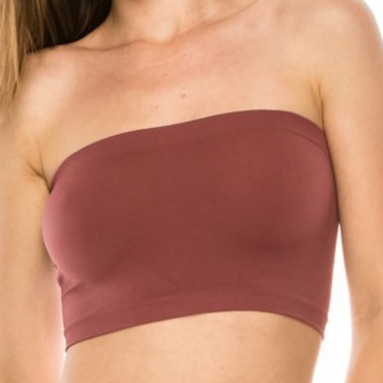 Black Brown or White Solid Basic Seamless Bandeau