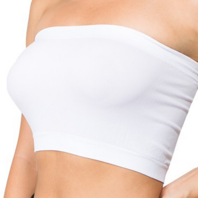 Black Brown or White Solid Basic Seamless Bandeau