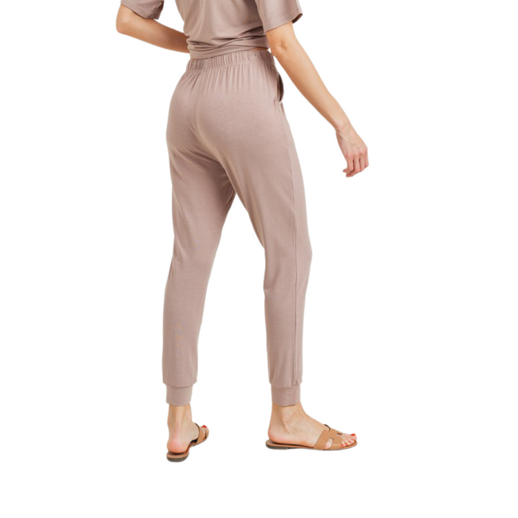 Soft Ultra Light Taupe Tee with Matching Jogger Lounge Set