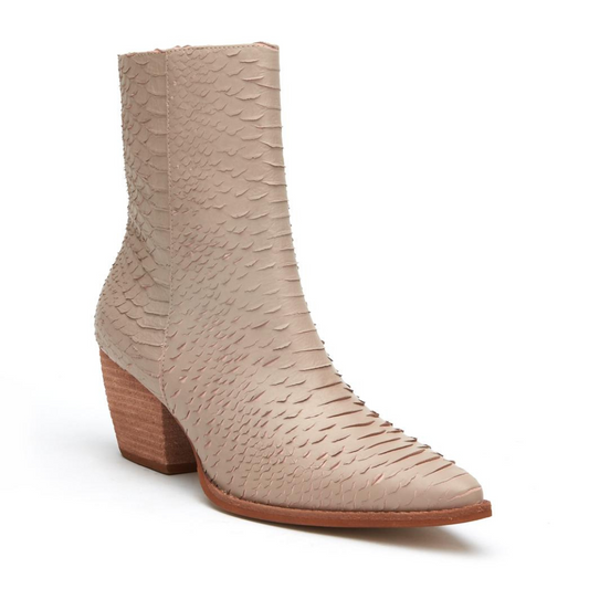 Matisse Caty Ivory Snake Leather Bootie Boot