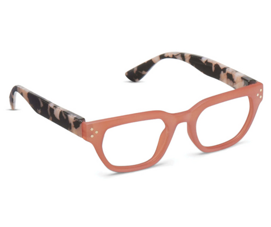 Peepers Readers Glasses Flora Coral/Black Marble (Blue Light)