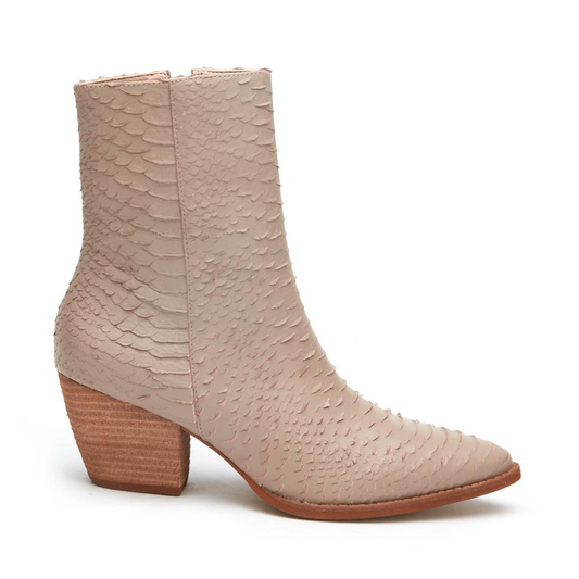 Matisse Caty Ivory Snake Leather Bootie Boot