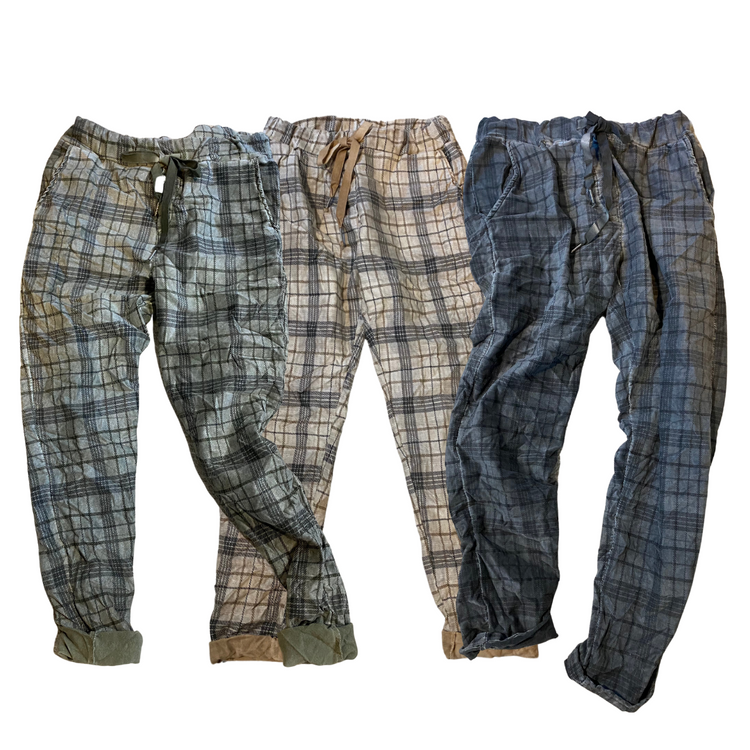 Italian Pant Plaid Print