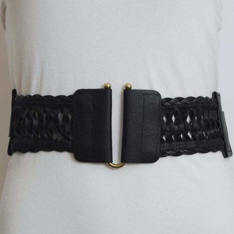 Black or Brown Thick Braided Belt