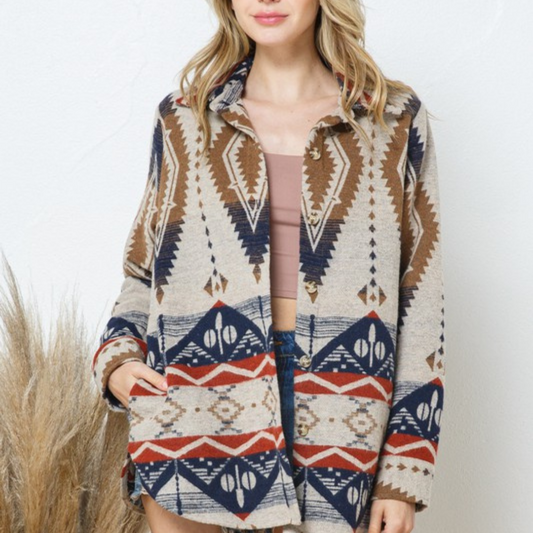 Southwest Aztec Shirt Jacket