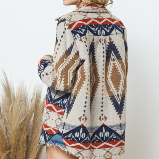 Southwest Aztec Shirt Jacket