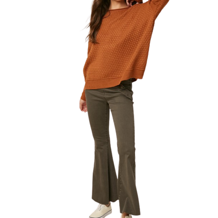 Stretch High Rise Flared Bell Bottom Pants With Buttons