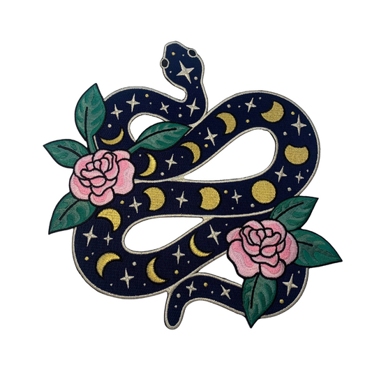 XL Snake with Moon Phases Back Patch