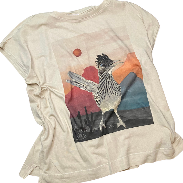 Road Runner in Desert Mountain Soft Tee Shirt