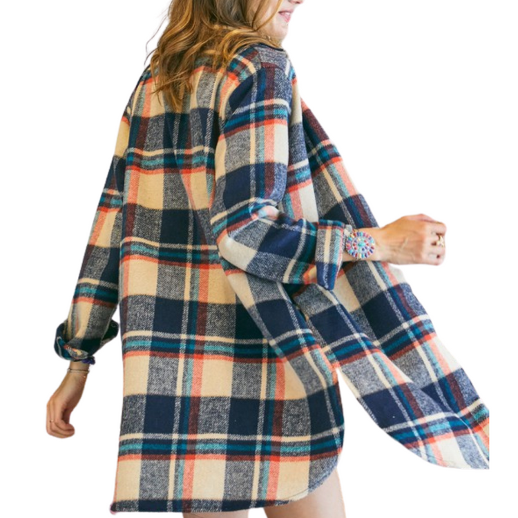 Plaid Check Flannel Shirt Dress