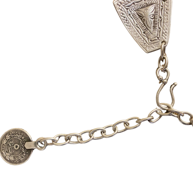 German Silver Detailed Multi Triangle Necklace from Turkey