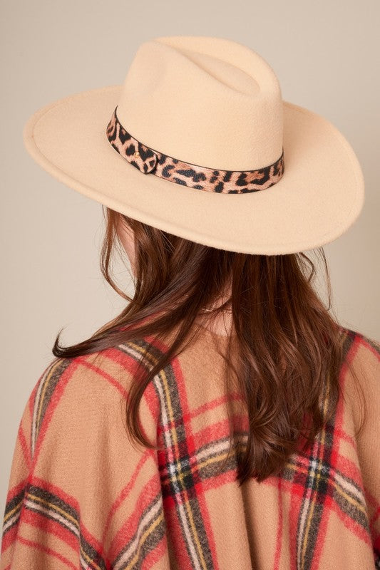 Panama Hat With Animal Print Strap