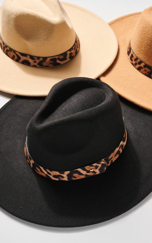 Panama Hat With Animal Print Strap