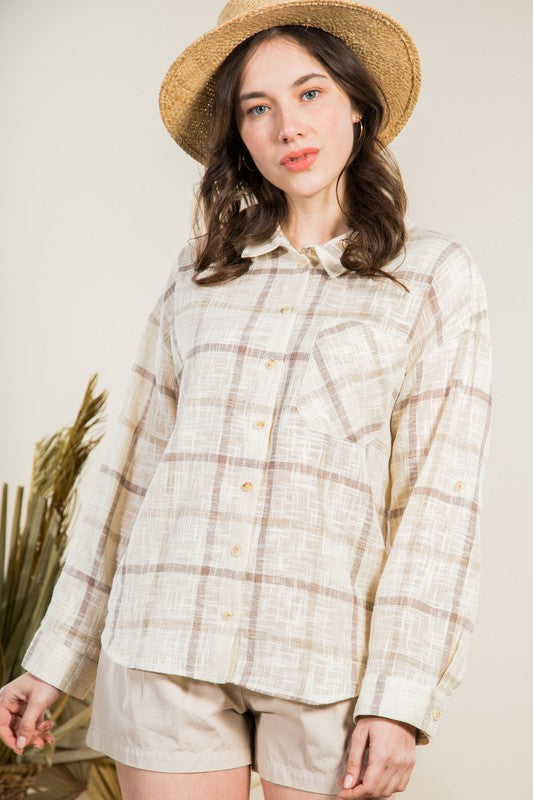 Summer Plaid Cotton Shirt