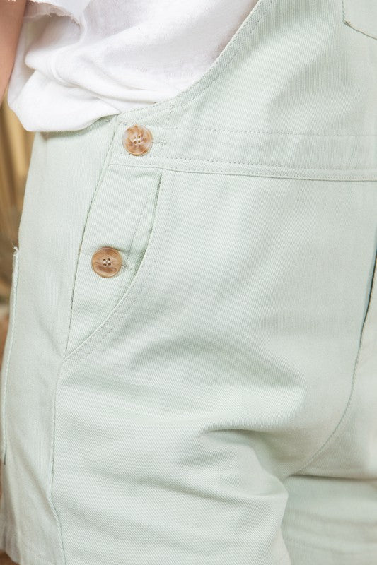 Mint Denim Overall Shorts