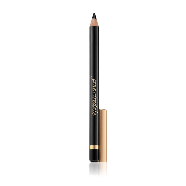 Jane Iredale Basic Black Eye Pencil. A mineral-based eye pencil with a soft formula that will not tug at delicate skin. Made with conditioning oils and waxes. Can be used anywhere on the face. Use a jane iredale sharpener to maintain a rounded point. Other sharpeners will split the wood.