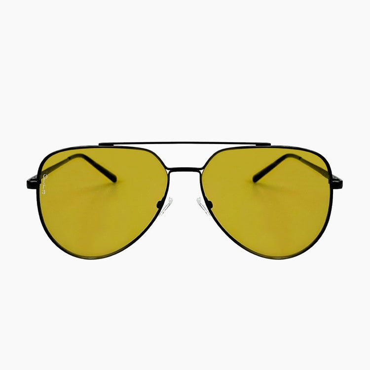 Otra Billie Black Frame Olive Lens - Aviator Sunglasses